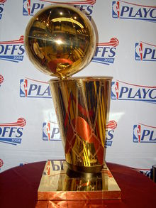 The Larry OBrien Championship Trophy, showcased at 2008 NBA Playoffs Symposium in Taiwan.