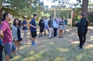 The ASB listens to instructions for their animal activity.