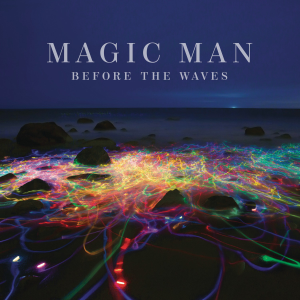 A gorgeous sea of neon on the cover of Magic Mans Before the Waves.