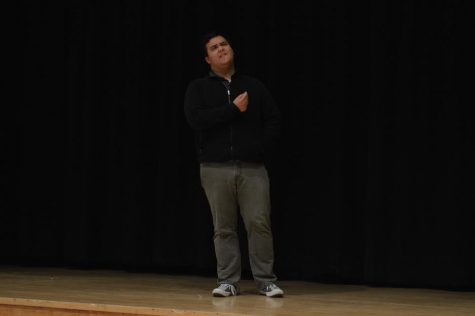 Winner Zachary Blue performs a scene from Othello. 