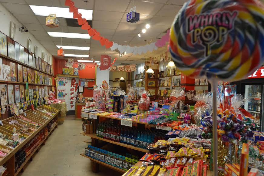 Rocket Fizz offers a large selection of candies including PEZ candies and Whirly lollipops.