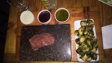 The steak on the stone is a unique dish that is served at The Stage. One can cook their meat to their liking and have a fun time doing it. 