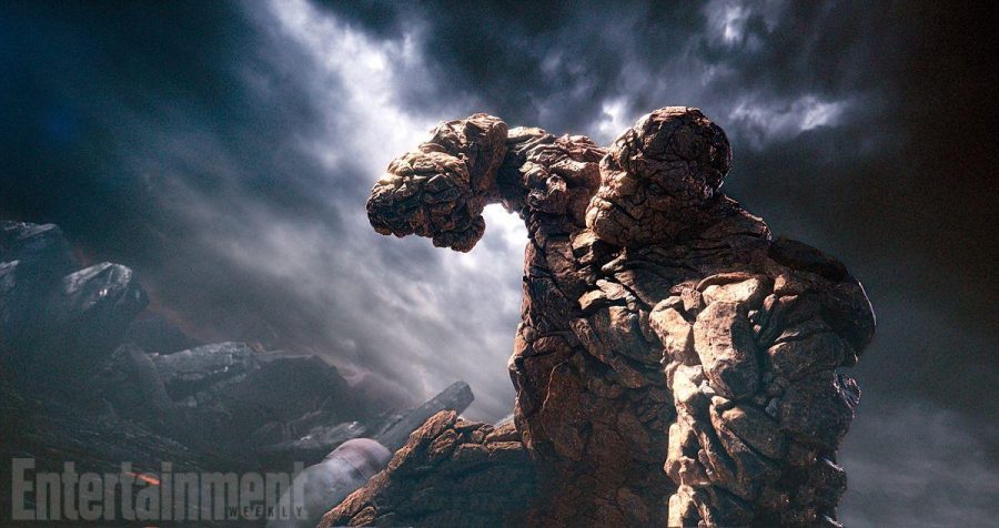 Ben Grimm clobbers through rock with his virtually indestructible power as the Thing.
