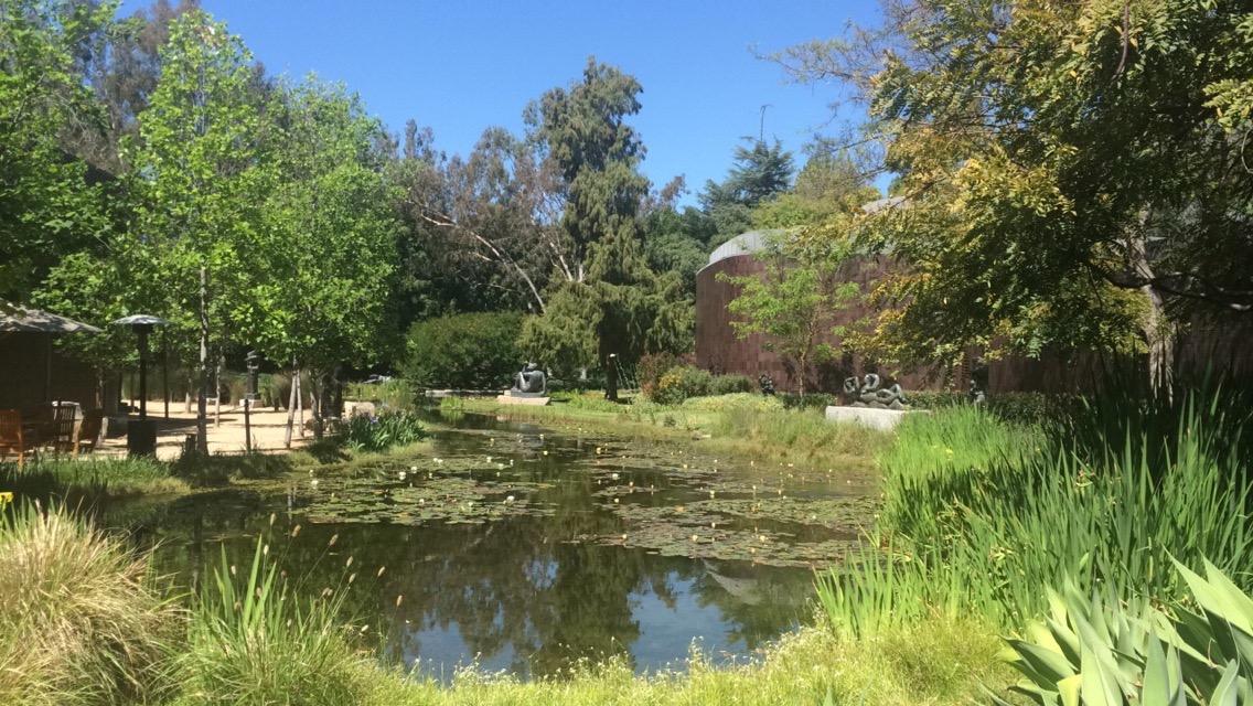The pond in the sculpture garden at the Norton Simon Museum in Pasadena