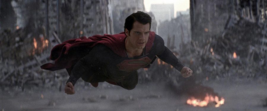 As if he hadnt already caused enough destruction, Superman prepares to toss Zod through a few more buildings.