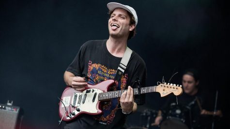 Mac DeMarco live at Oyafestivalen 2014. DeMarco's live shows are well-known for his outrageous antics and energetic onstage presence.
