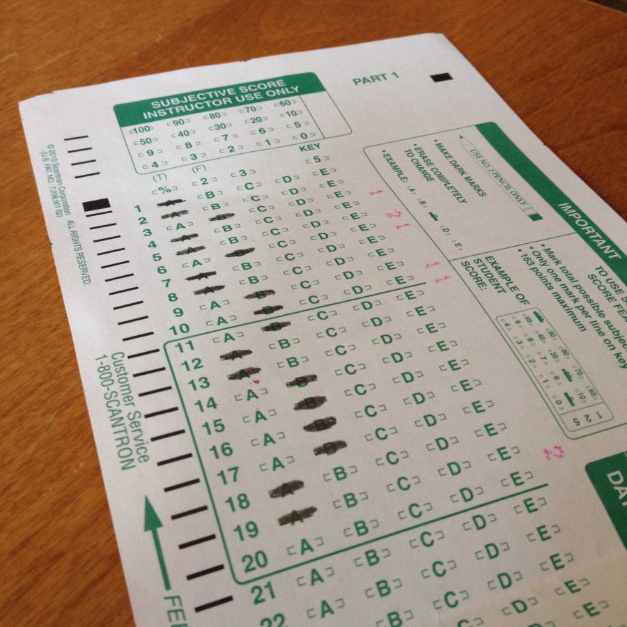 A scantron, what the PSAT is taken on.