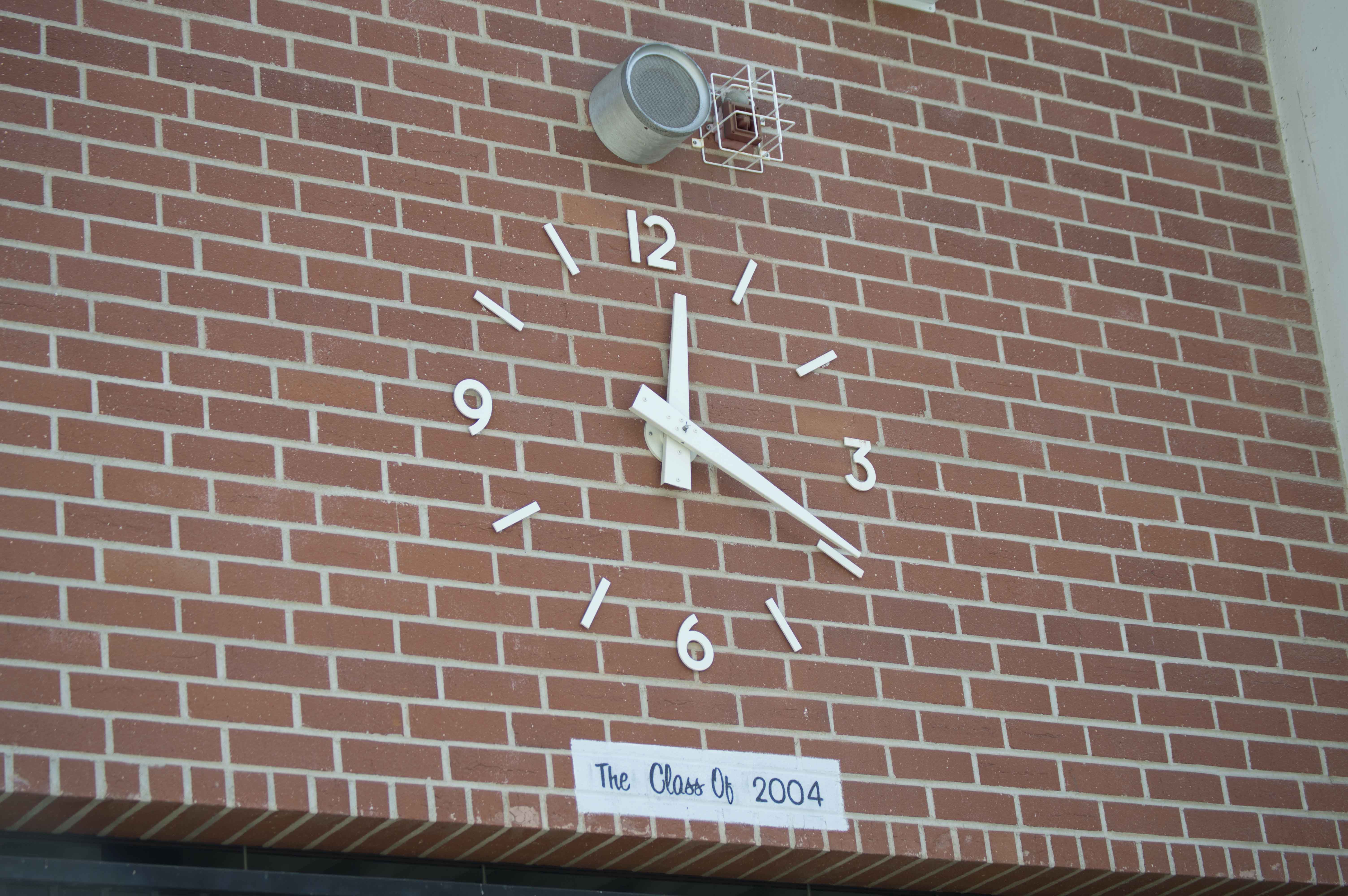 The clock in the amphitheater stopped Sept. 15 due to the 15 minute power outage and was finally fixed Sept. 17.