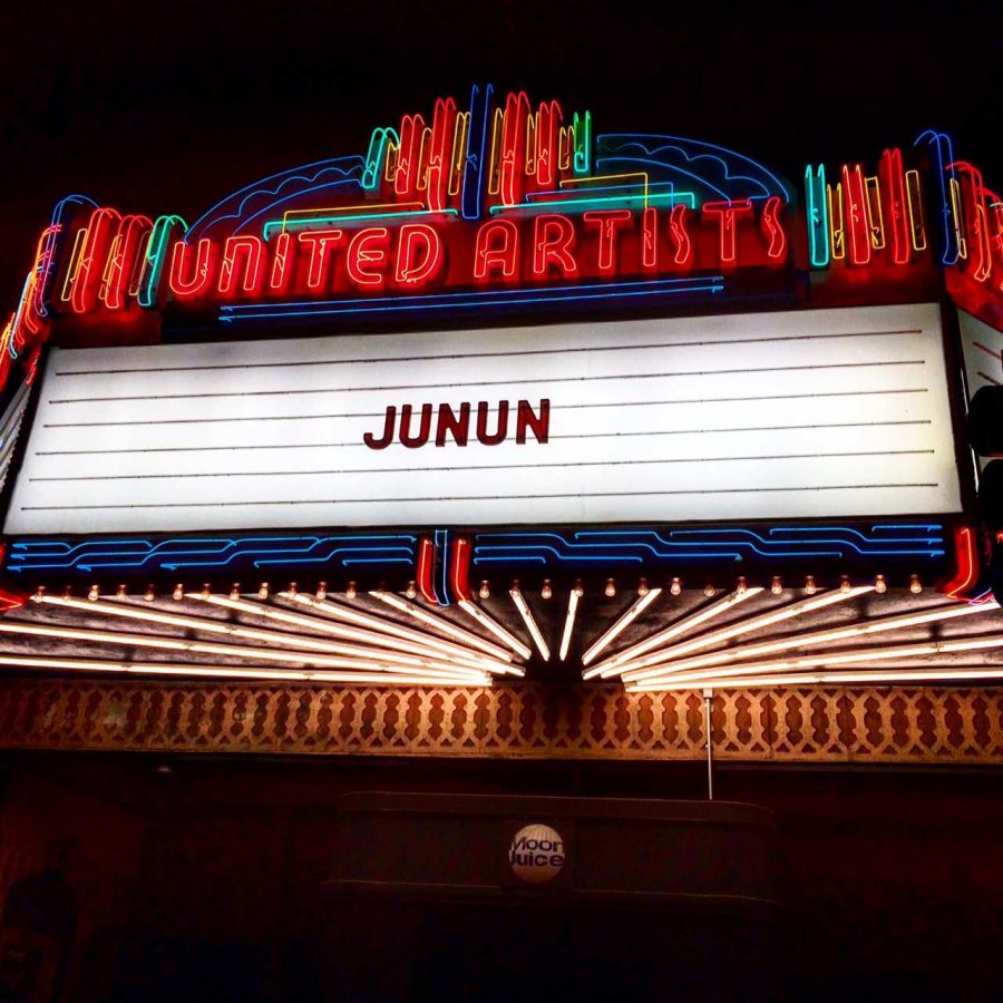 The+premiere+LA+screening+of+Junun+in+the+historic++United+Artists+theater+at+the+Ace+Hotel+on+Broadway.+
