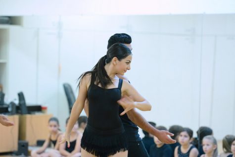 Evelina Harutyunyan dancing during practice.