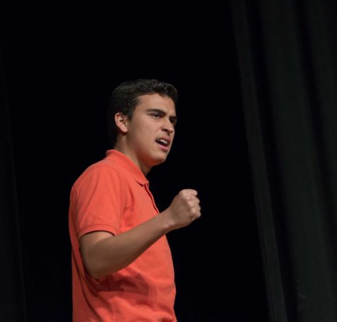 Junior Christian de la Cruz is presenting a Timon’s monologue. His loud voice and intense acting almost startled the judges.  