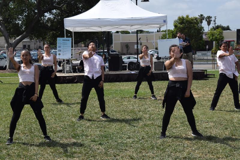 Glendale High School Drill Team performing at the Earth Day celebration.
