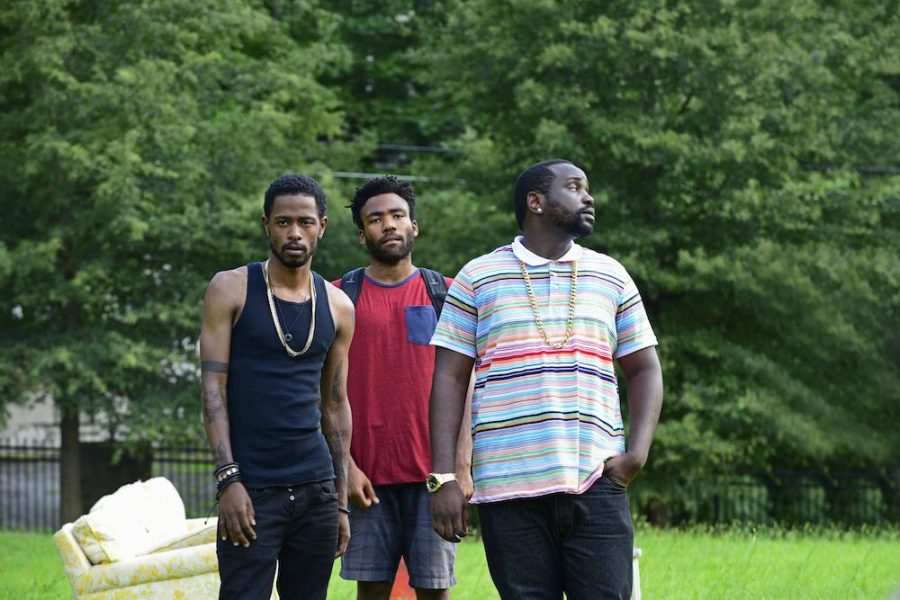 ATLANTA -- “The Big Bang” --  Episode 101 (Airs Tuesday, September 6, 10:00 pm e/p) Pictured: (l-r) Keith Standfield as Darius, Donald Glover as Earnest Marks, Brian Tyree Henry as Alfred Miles. CR: Guy DAlema/FX