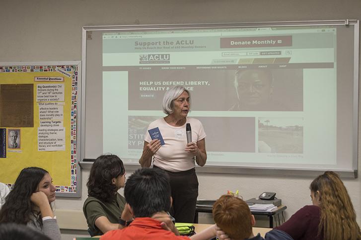 ACLU speaker Roberta Medford speaks to Humanities about the Constitution and the rights we have.  