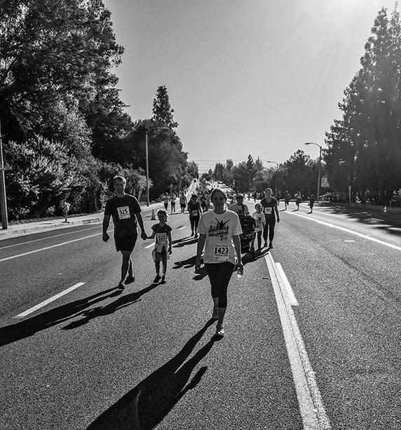 ​Halfway through the run, I turned around to see the long road of people who were behind me 