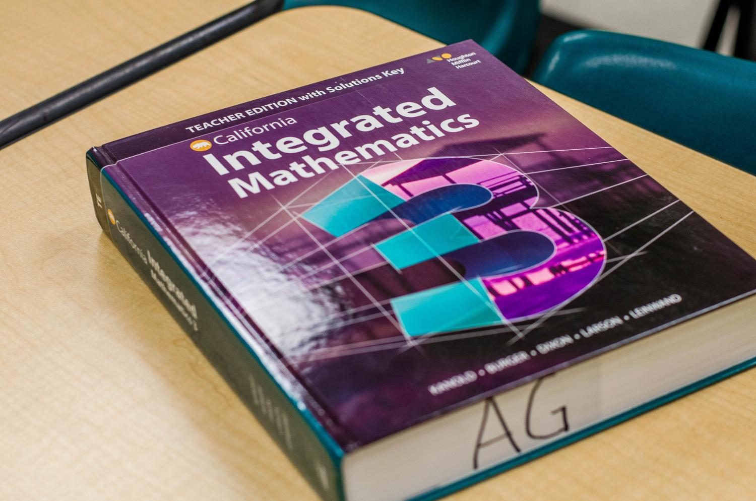 Math textbook that teachers are planning to use for the new course, Integrated Math 3.