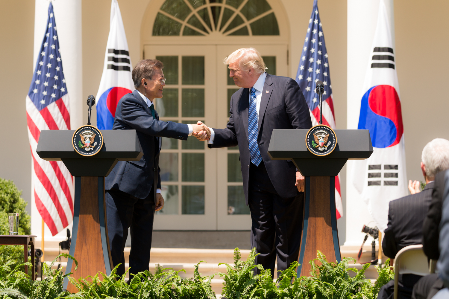 President Trump reassuring South Korean President Moon that the U.S. will always stand by South Korea
