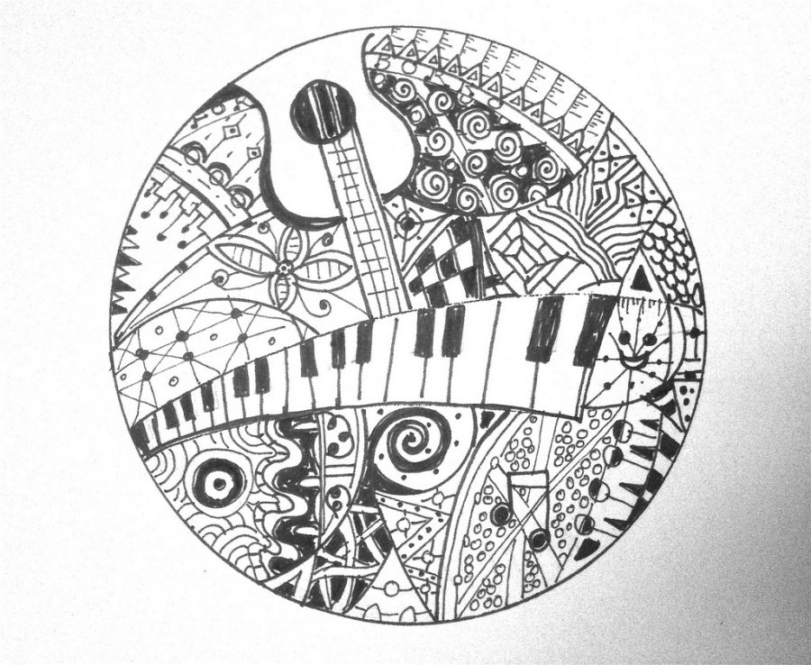  A doodle of musical instruments