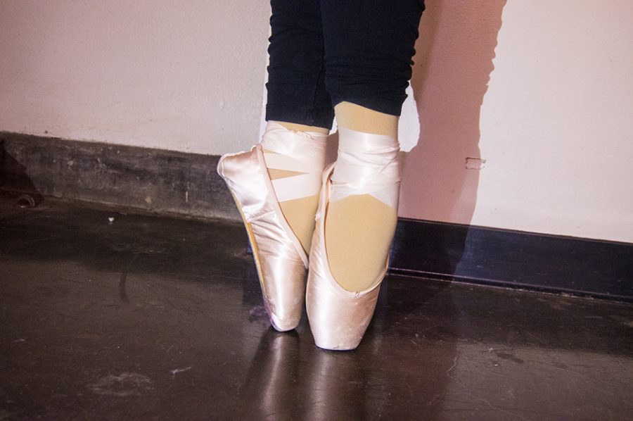 The standard ballet slippers. 