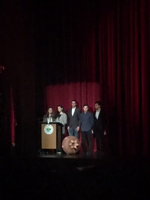 Clark students giving a presentation at the GHS Armenian Remembrance. 