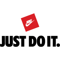 The Nike logo and slogan.