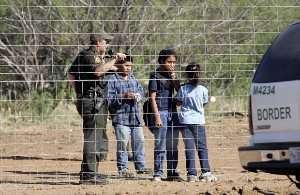 Children separated from their parents by border control at the United States border.