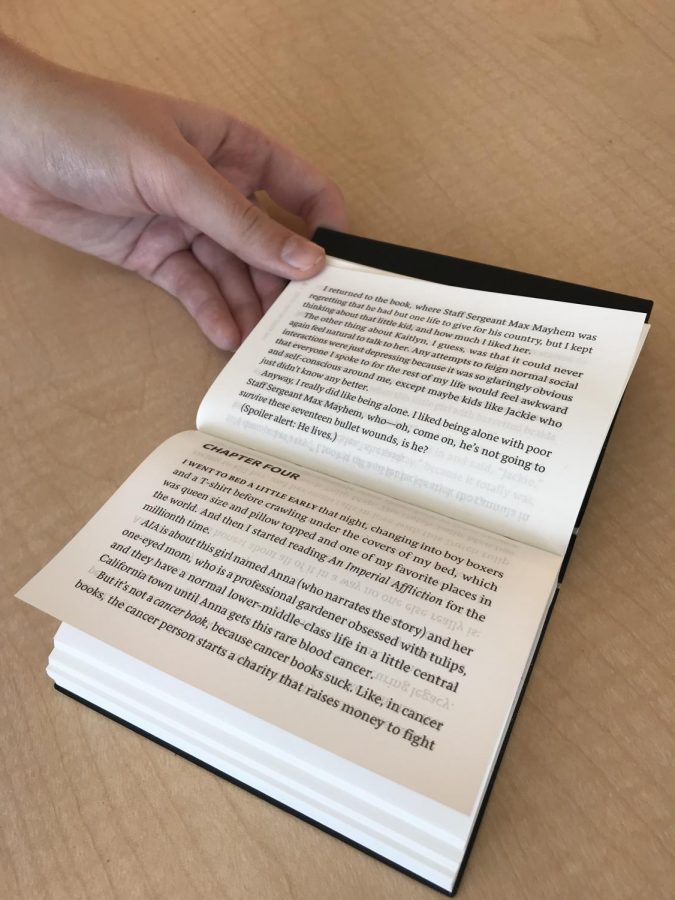 Although only as wide as your thumb, the flipback is a complete copy of a regular novel on thin paper and printed horizontal.