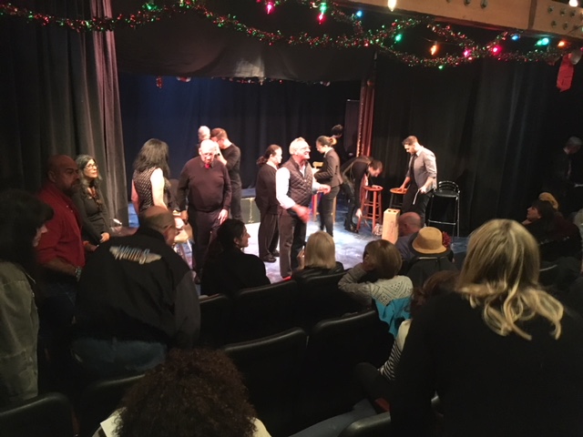 The cast of AIDS Us return to the stage for an after the show Q&A.