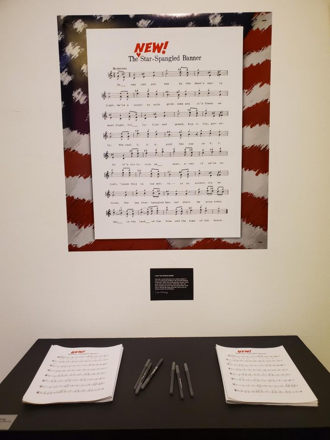 Erika Rothenbergs The New! Star-Spangled Banner is based on an exhibition she did at the New Museum in New York. 