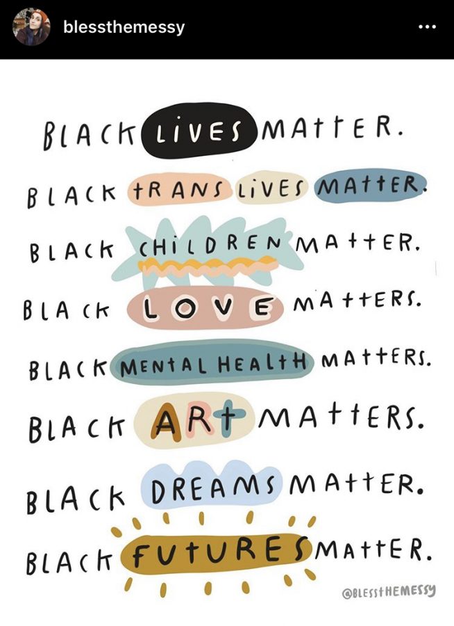 Many Instagram users create graphics to support and spread awareness on the Black Lives Matter movement. Others can repost graphics to spread the message.