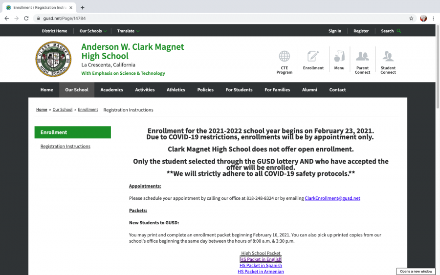 Due to Covid, teachers and students try new ways to encourage next years students to enroll in Clark Magnet High School.