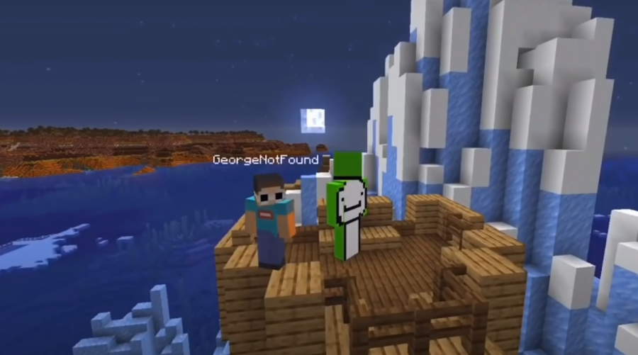 Screenshot of Dream and George playing Minecraft together from one of Dreams Twitch streams.