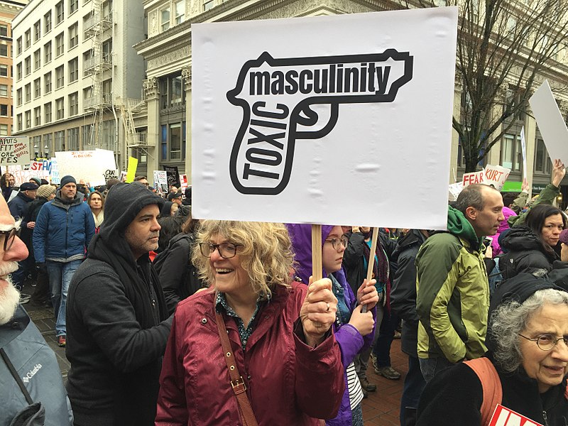 Citizens in Portland, Oregon protest against toxic masculinity due to the negative effects it can have on society.