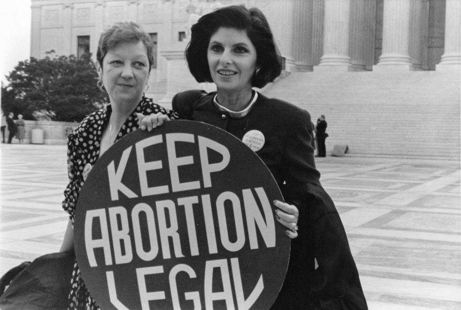 Taken+in+1989%2C+Norma+McCorvey+%28Jane+Roe%29+and+her+lawyer+stand+on+the+steps+of+the+Supreme+Court.+Her+landmark+case+in+American+history%2C+Roe+v.+Wade%2C+is+threatened+to+be+overturned+this+fall.