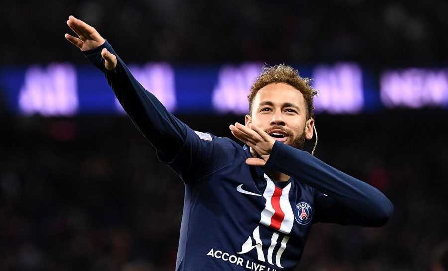 Neymar Jr. representing Paris Saint-Germain — a professional soccer club. 