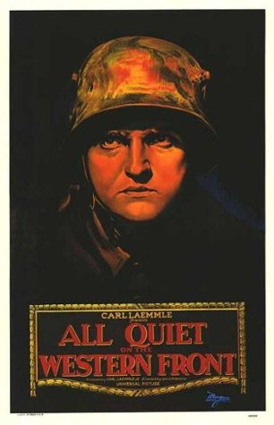 The movie cover of the first All Quiet On The Western Front movie.