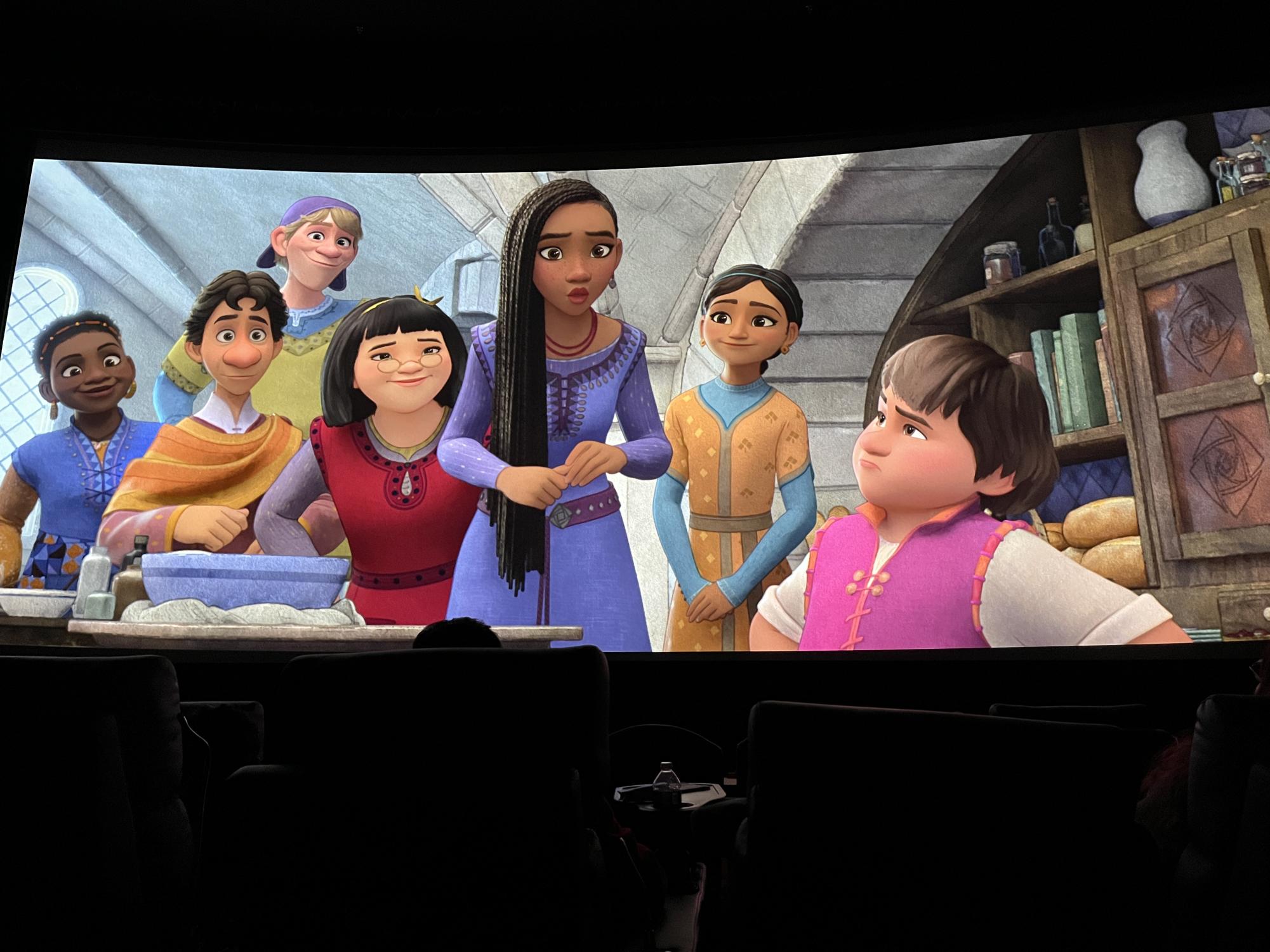 Asha (middle) and all of her kingdom friends are shown in the movie Wish, which shows a wide diversity of characters. 

