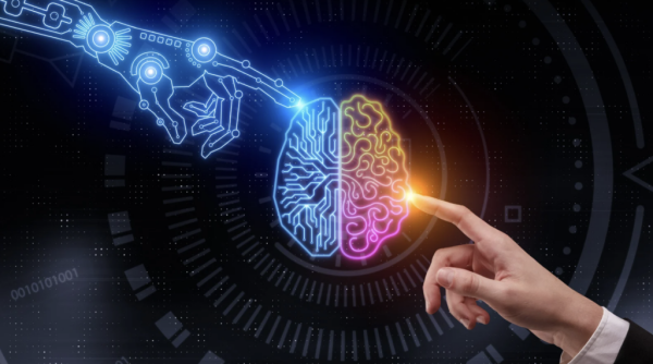 Image displaying the connection between humanity and the world of AI.
