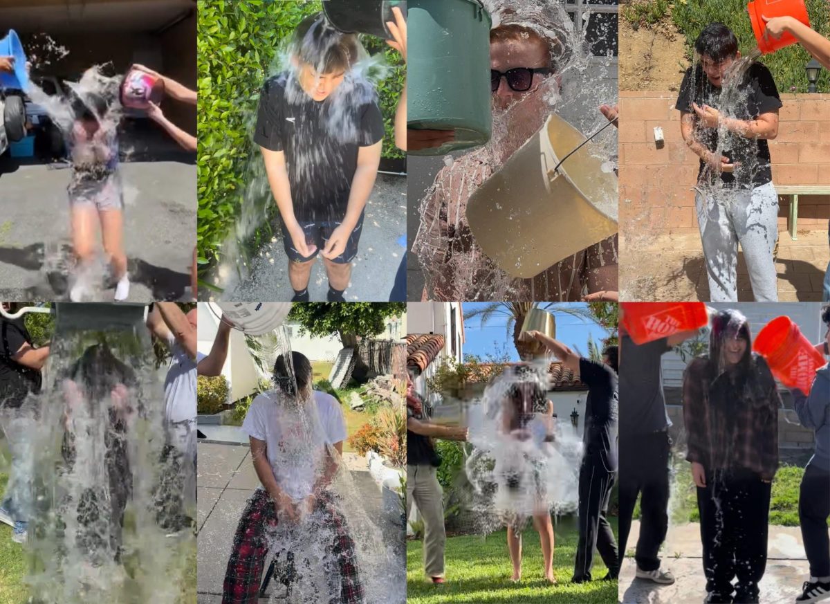 Clark Students having a freezing fun time participating in the USC Speak Your Mind, Ice Bucket Challenge.