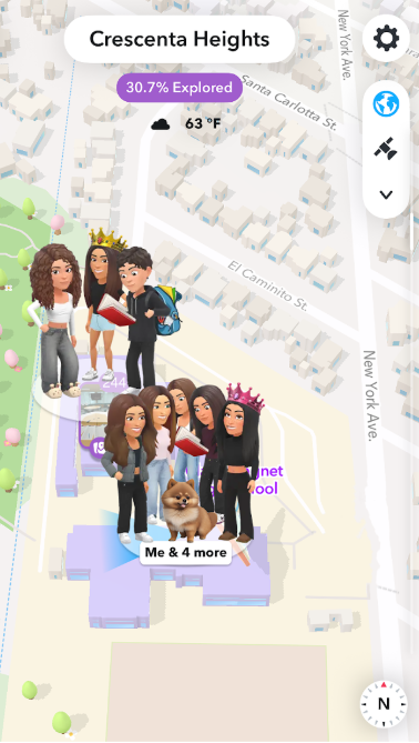 Clark students who have turned on their location are seen through the Snap Map feature.
