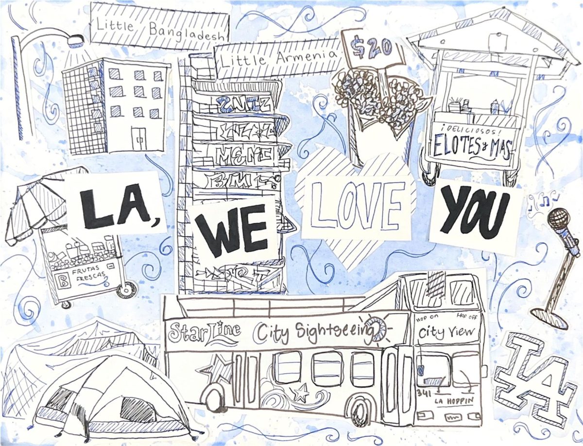 A collage of the highlights of LA