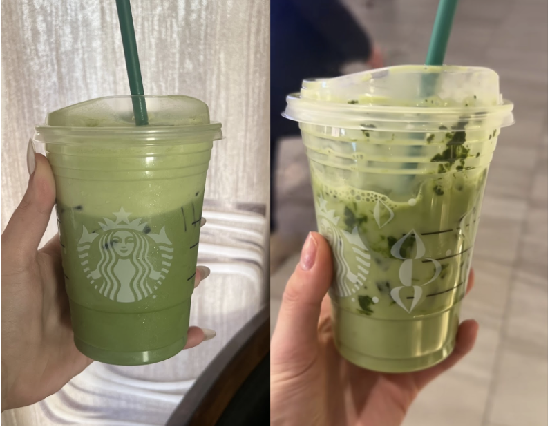 The result of Starbucks’ new technique that leaves the drink excessively foamy and not blended.

