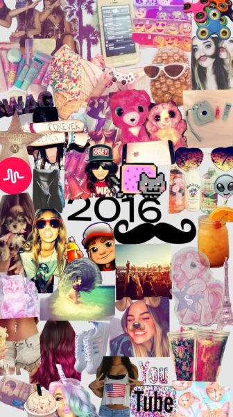 A collage of images representing the 2016 aesthetic.